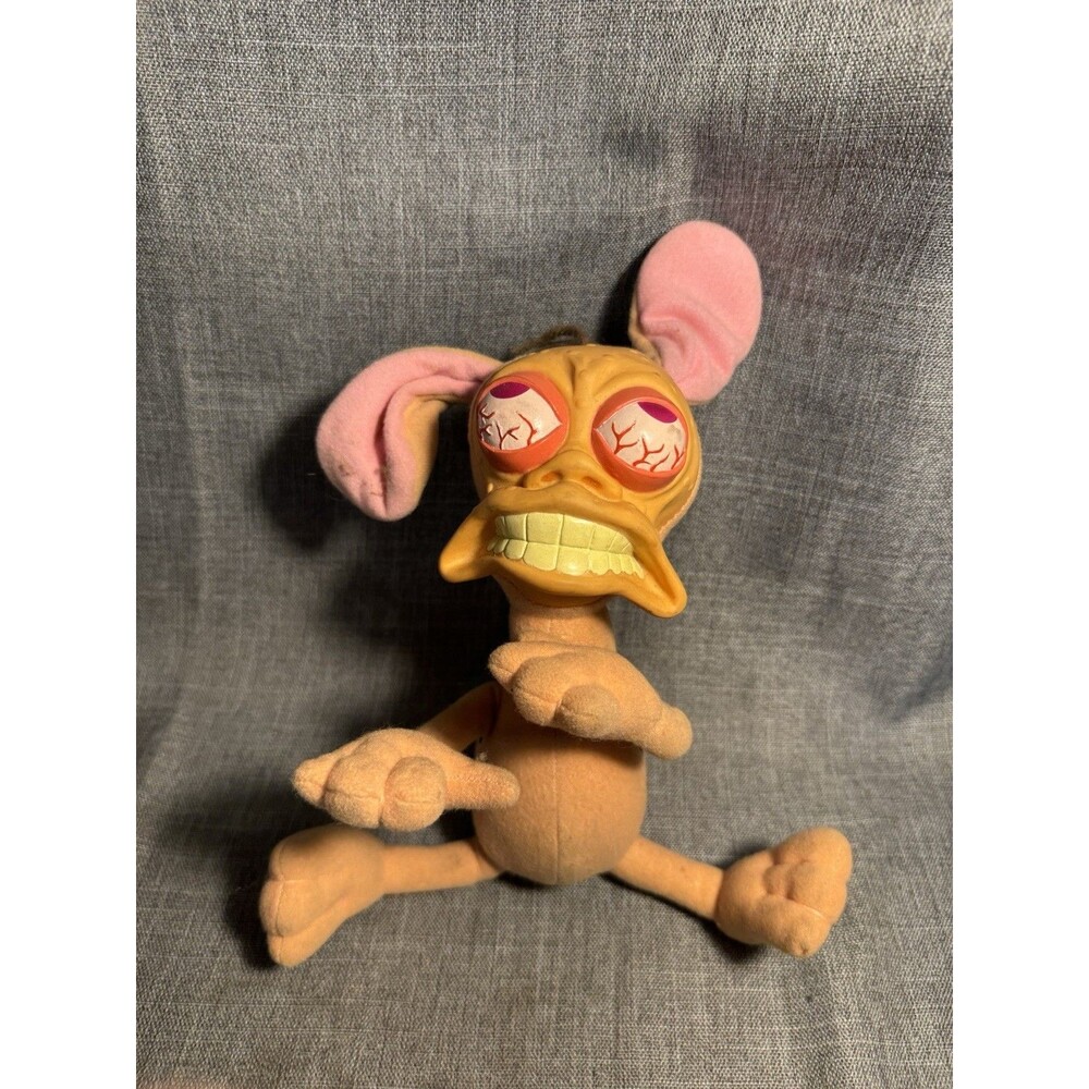 Vintage 1992 Ren & Stimpy Splaat Plush Mattel Nickelodeon Bug Eyeball Toy